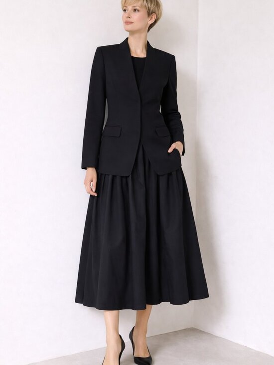 Zara Dresses & Skirts - ZARA Black Blazer Midi Dress Size S 100% Viscose Tailored Structured NWT